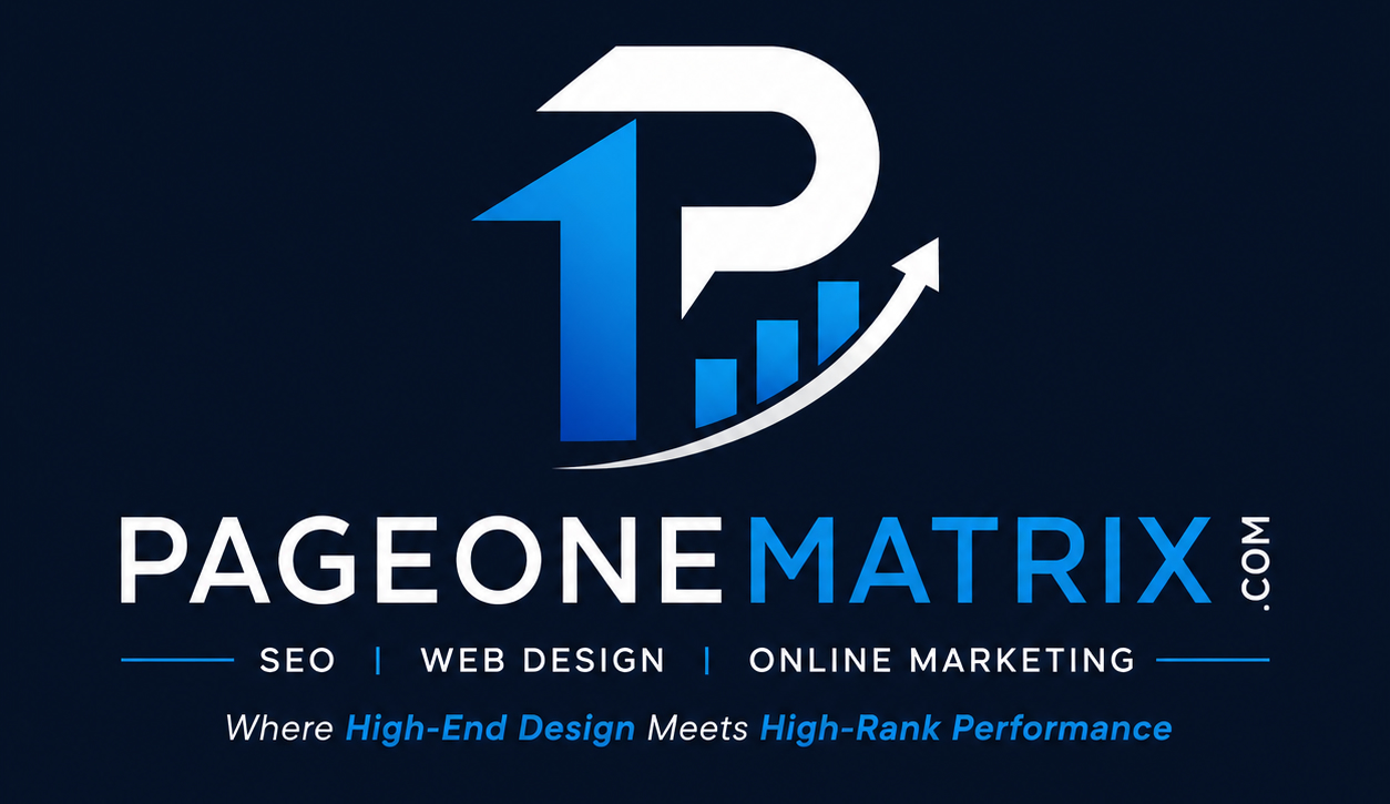 Page One Matrix ~ We architect elite custom websites engineered to convert global traffic, backed by dominant international SEO frameworks. logo